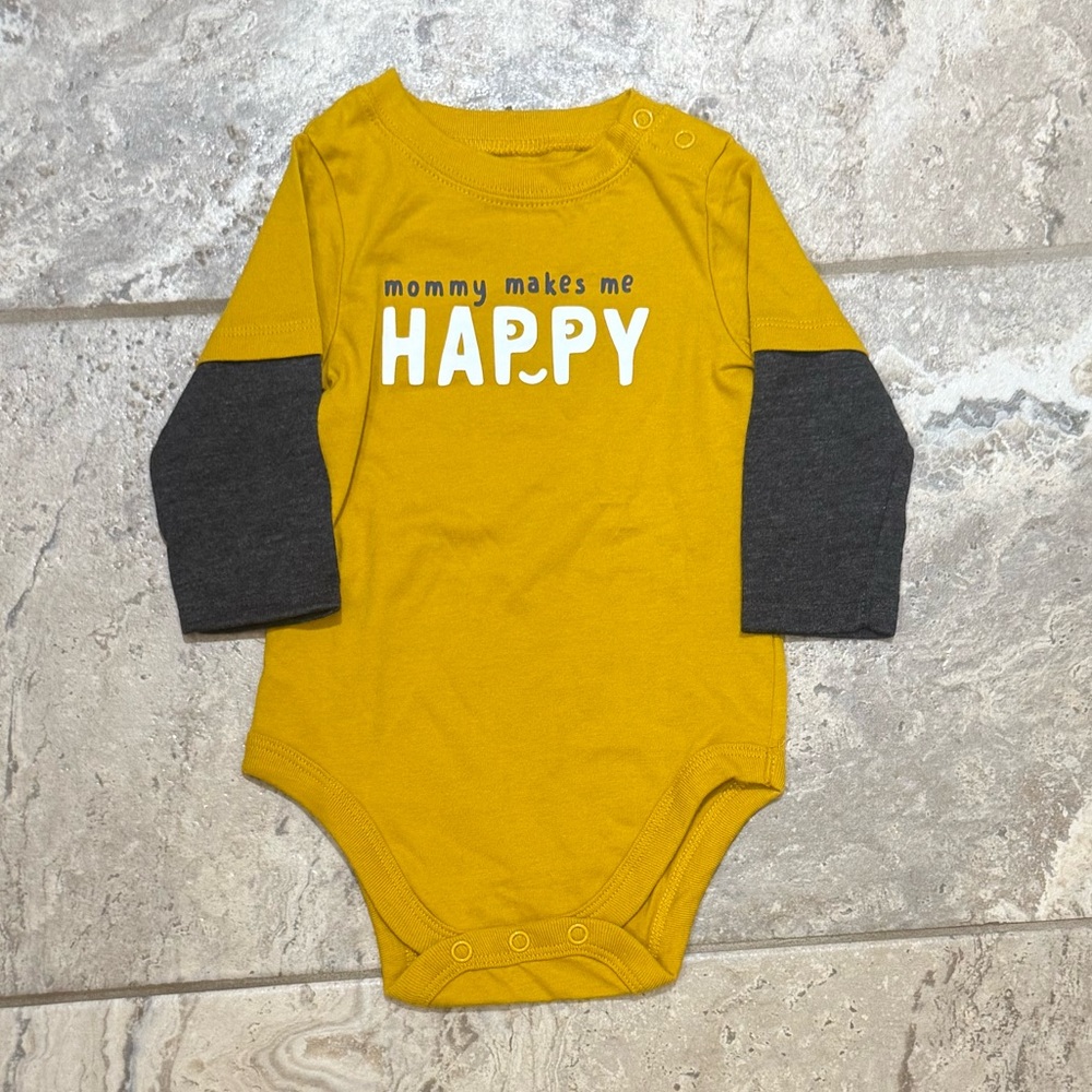 NWT size 6-9 months Yellow and Gray Kids One Piece